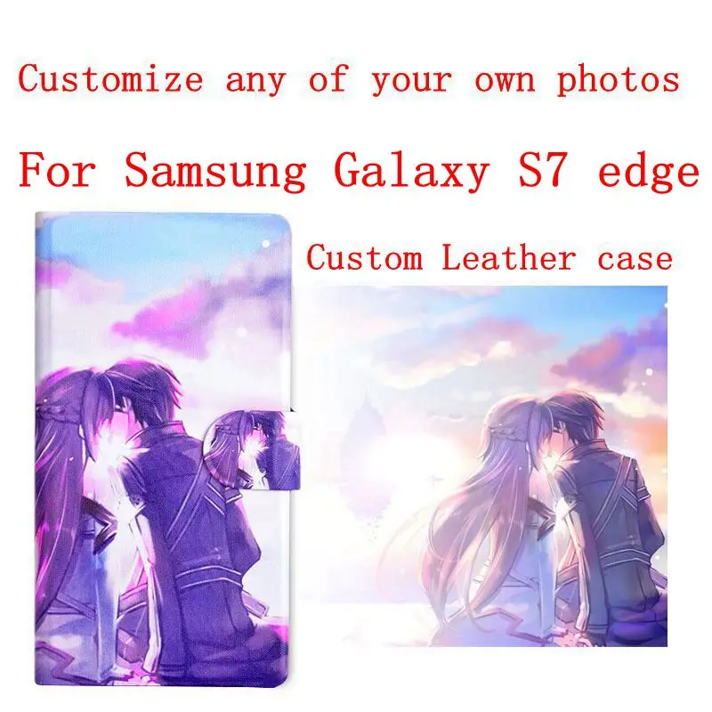 DIY Tālrunis soma Personalizētu pielāgotus foto Attēlu PU leather flip case cover for Samsung Galaxy S7 malas