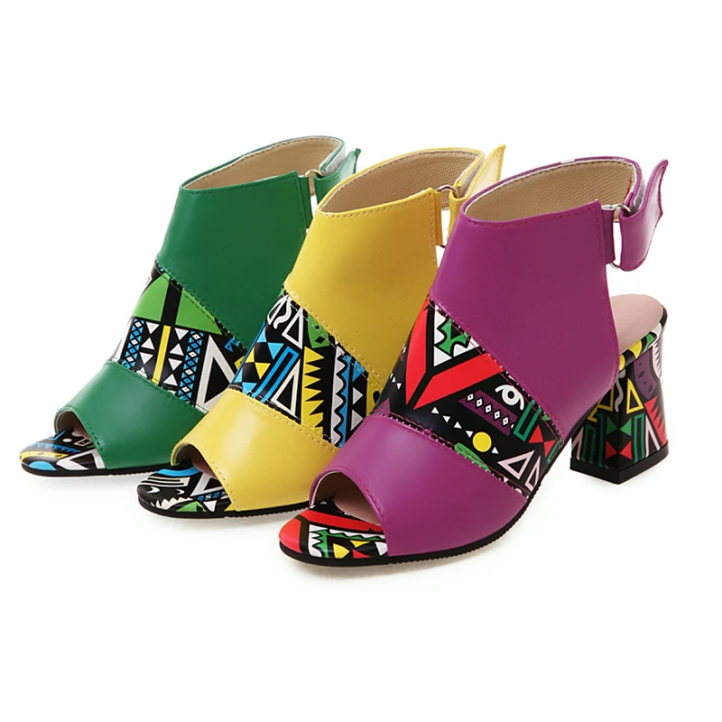Dāmas Mode augstpapēžu kurpes Platformas Kurpes Sieviešu Gladiatoru Sandales Sieviete Drukāt Banketa Puse Vasaras Kurpes 2020. Gadam Zapatos Mujer De