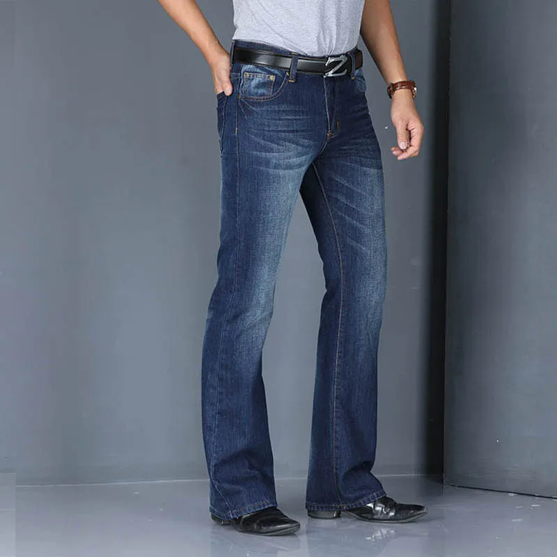 Džinsi Vīriešiem 2020 Vīriešu modis Liels Uzliesmoja Džinsi, Boot-Cut Kāju Uzliesmoja Loose Fit liela Vīriešu Dizainers Classic Džinsa Džinsi Biker džinsi