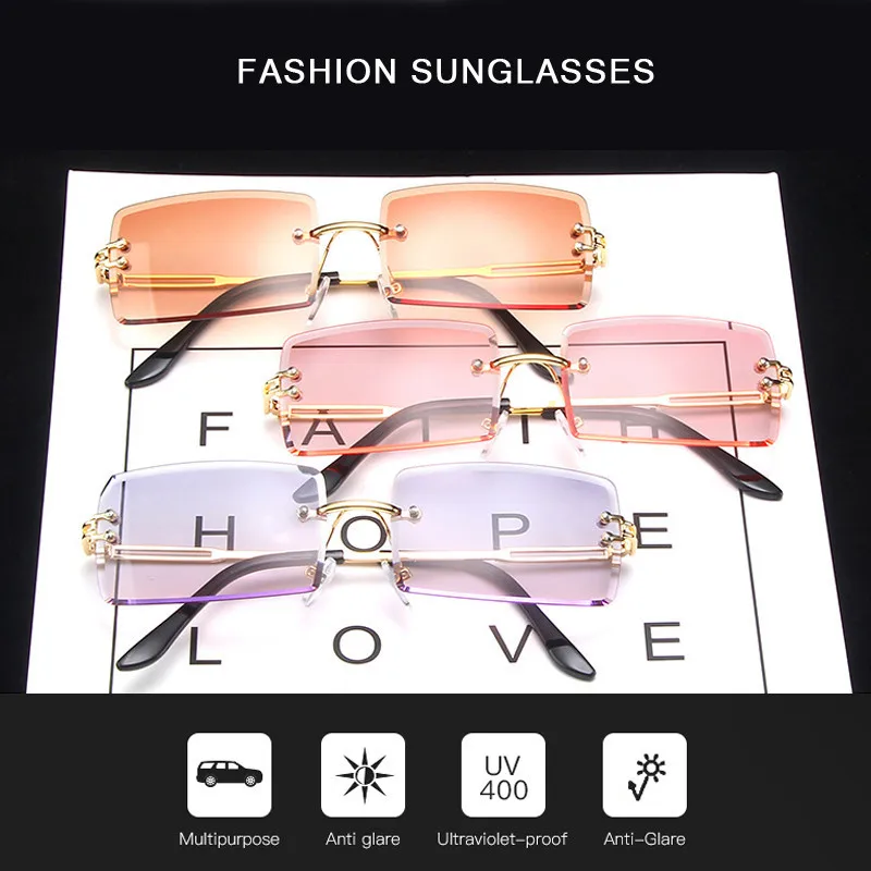 Elbru Mazs Taisnstūris Saulesbrilles Sievietēm Bez Apmales Kvadrātveida Saules Brilles Vasaras Stilā Vintage Spogulis Brilles Briļļu Ceļo
