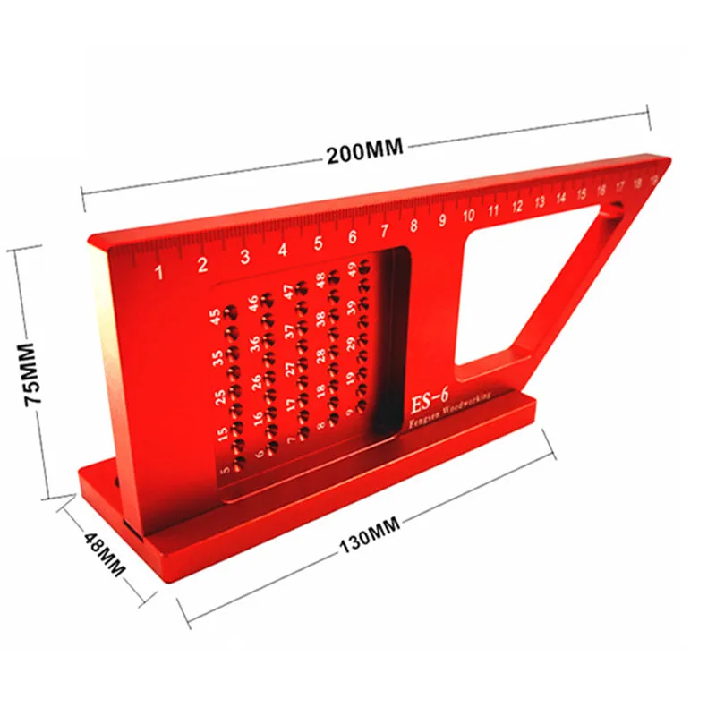ES-6 Multifunkcionālas 3D Pozicionēšanas Marķējums T Caurums Valdnieks Scriber Deflektors Kokapstrādes 45°/90° Leņķa Mērīšanas Lineāls Scribing Platums