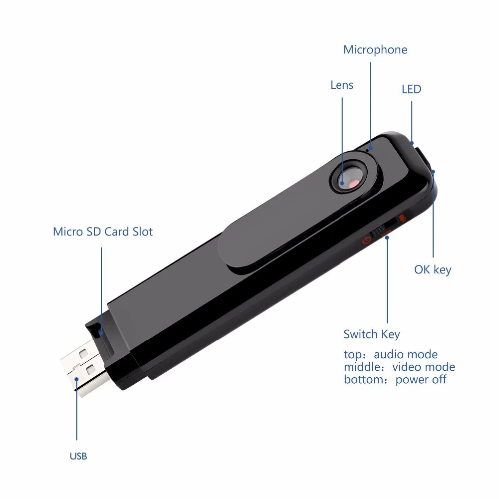 EVKVO C181 Mini Kameras Nēsāšanai Full HD 1080P Pen Fotokameras Video Audio Diktofonu, Mini DV Videokamera Ar Vienas Balss Ierakstu