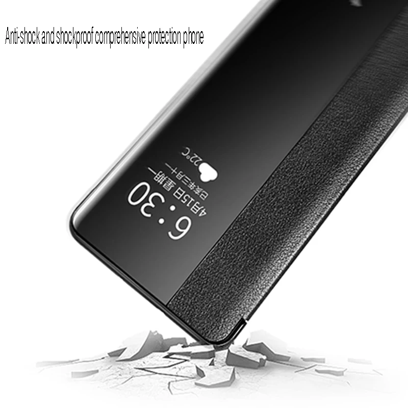 Flip Case For Huawei P30 Pro Gadījumā Dabiskās Ādas, Smart Touch View Window Pamosties Vāks Huawei P40 P30 P20 Pro Gadījumā Būtiska