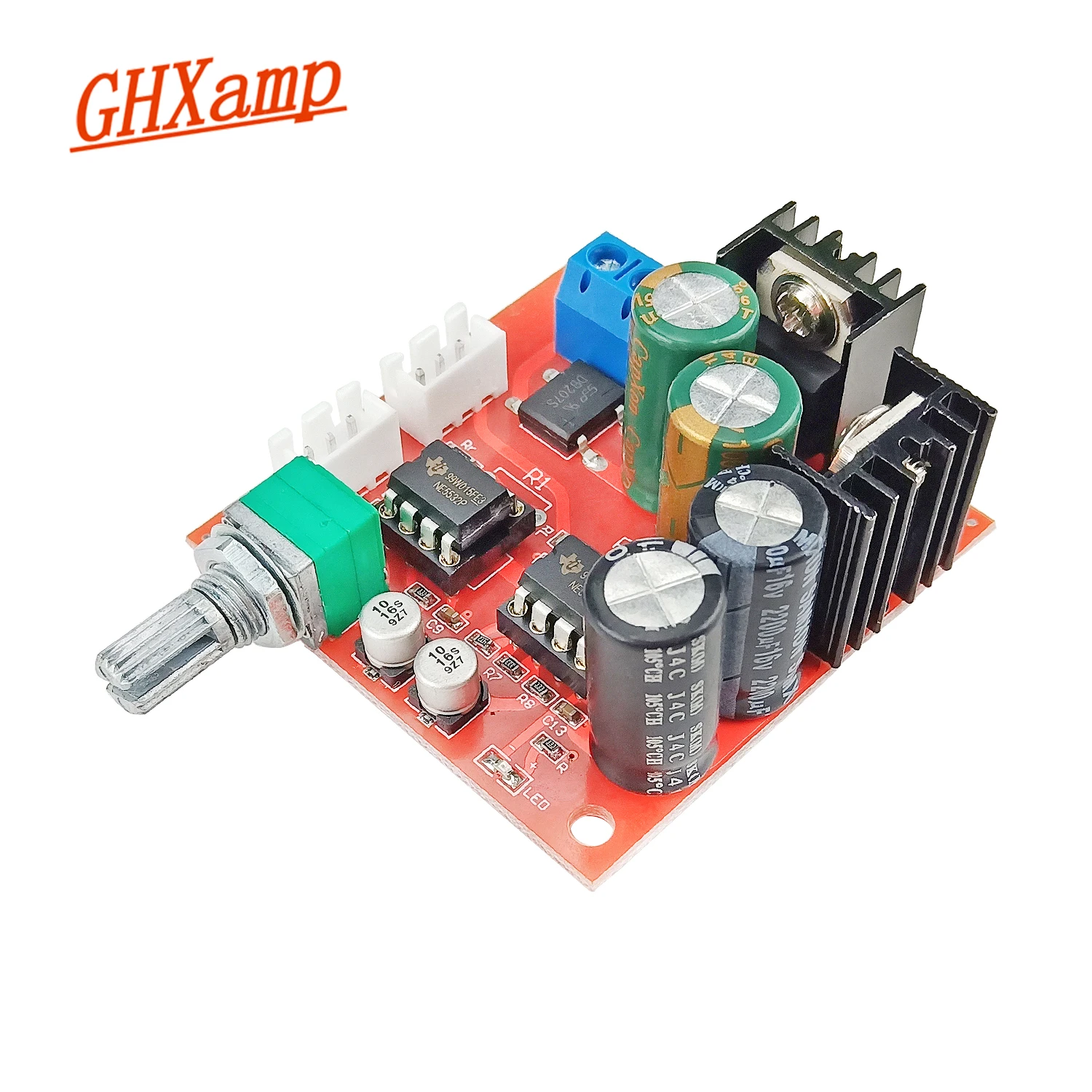 GHXAMP NE5532 Dual Op-Amp Preamp Stereo Audio Preamplifier Modulis Regulējamu Palielinājumu Dual AC 10-16V 1gab.