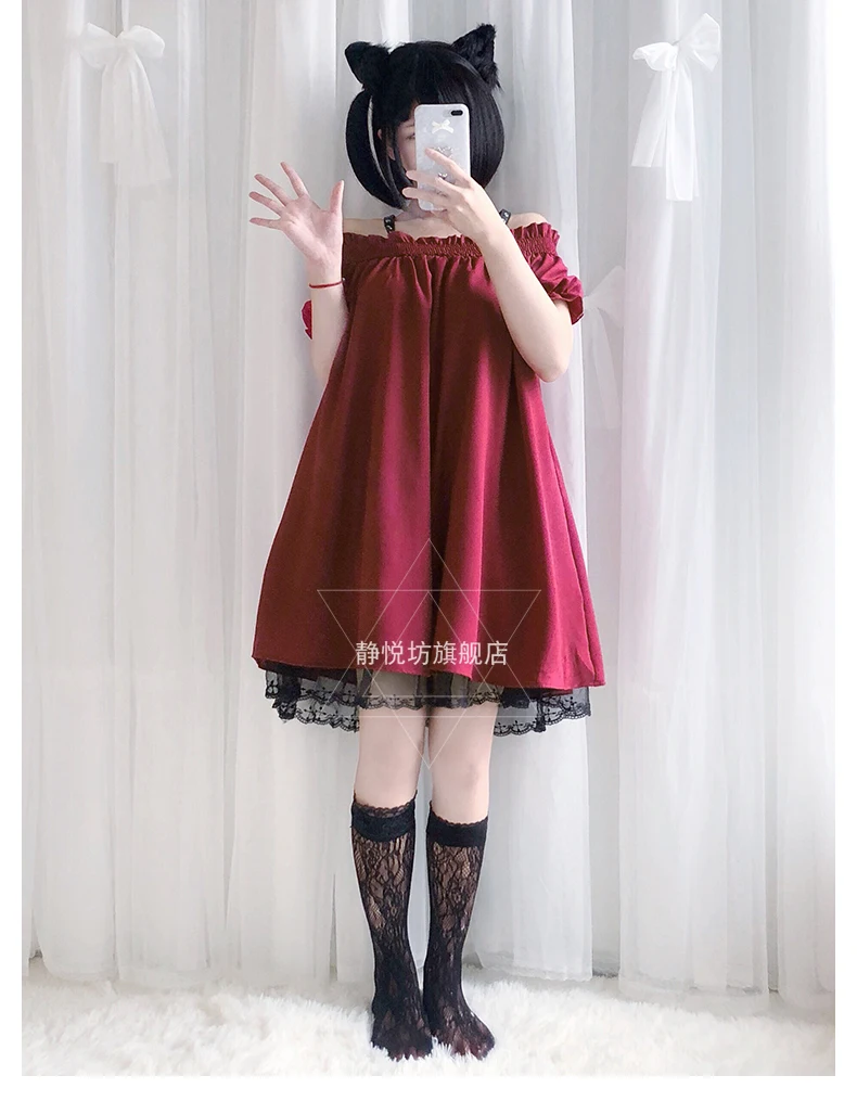 Gotikas pils salds princese lolita sarkana kleita vintage augsta vidukļa viktorijas kleita kawaii meitene gothic lolita cosplay cos loli