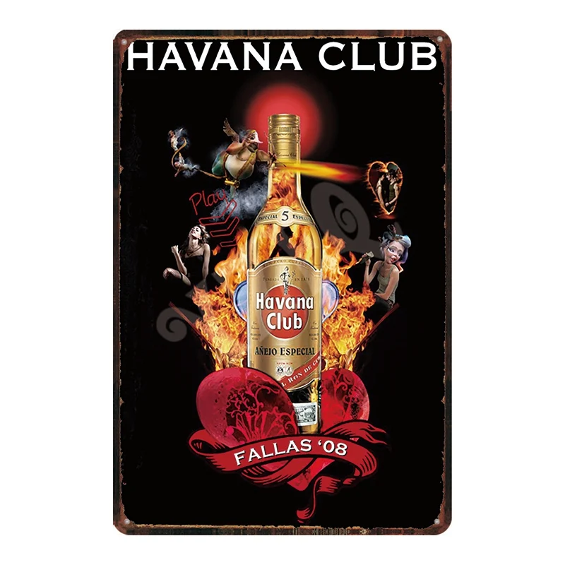 Havana Club Skārda Pazīmes Alus Metāla Plāksne Noplucis Šiks Sienu Mūzikas Bāra-Restorāna Mājas Mākslas Dekoru Vintage Dzelzs Plakātu Cuadros DU-2154