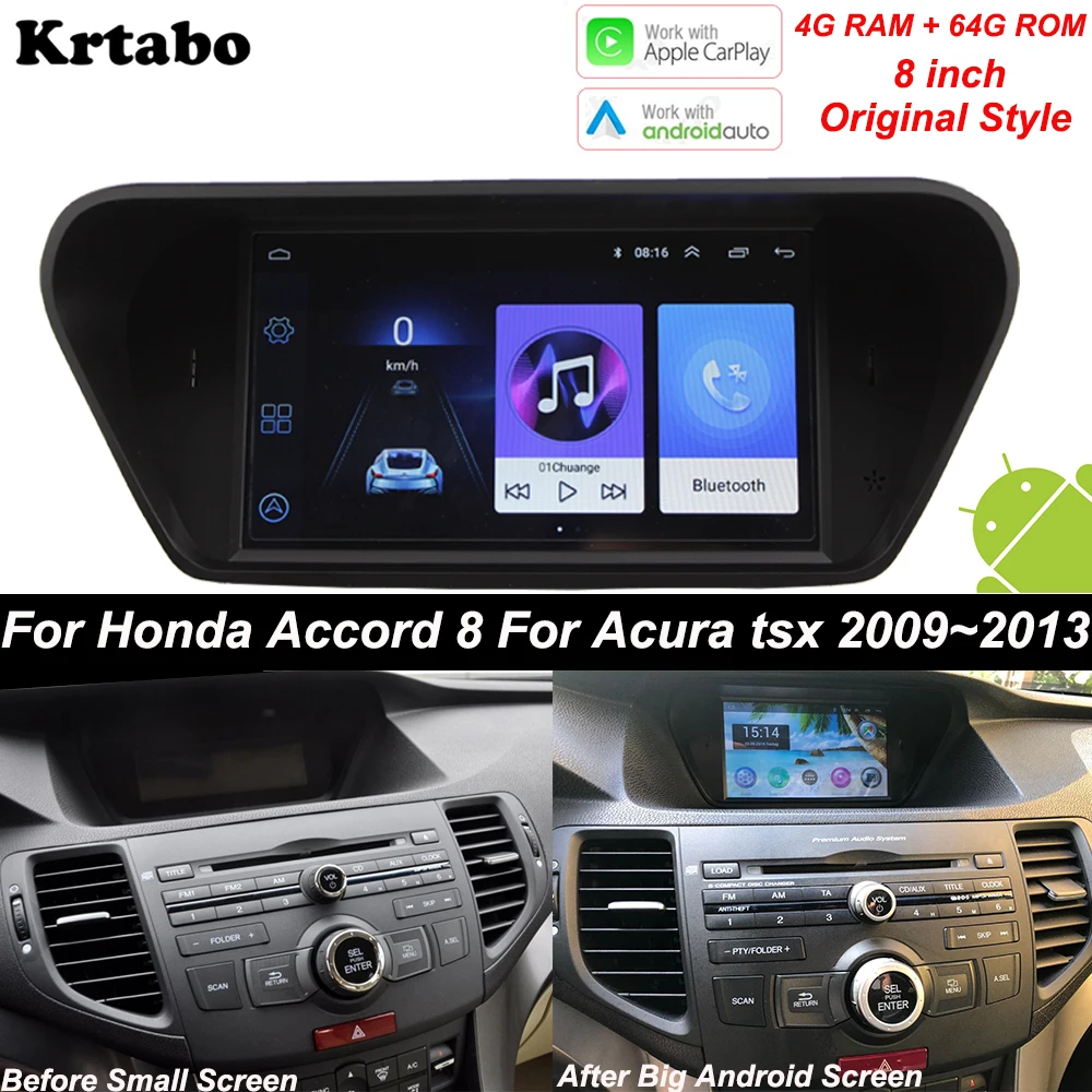 Honda Accord 8 2009. - 2013. Gadam Octa Core 4G RAM Android Multimediju Atskaņotāju Auto radio Oriģinālo Stilu Ekrāns, Wifi, BT