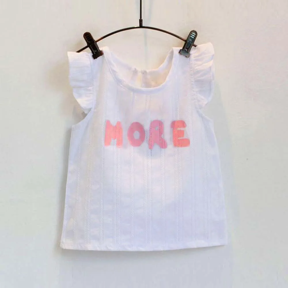 Ir 2021. Sweet Baby Meitenes Uzstādītu Burtu Drukāšanas Drukātā Šorti Ziedu Jostu Komplekts Toddler Bērniem Bez Piedurknēm T-Krekls+Bikses+Josta Tērpiem, Apģērbtu