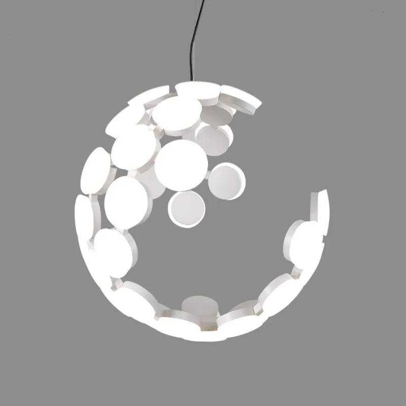 Itāļu dizainers kulons lampu Radošā mēness lampa baltā Melnā Krāsā, piekare, lampas, Guļamistabas, Ēdamistabas Virtuves salu lustra