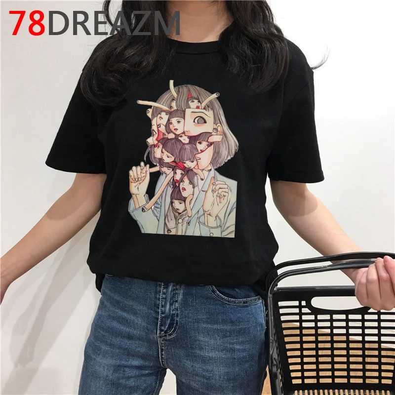 Japāņu Manga Junji Ito T Krekls Sievietēm, Šausmu, Anime Grafiskā T Krekli Tomie Shintaro Kago Meitene Moderns Plus Izmēru T-krekls Sieviešu