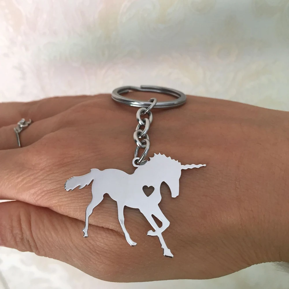 Jauki Unicorn Keychain Zirgu Atslēgu Riņķi Var Iegravēt Viens Vārds 2019 Jaunu ierakstu Dzimšanas dienas Dāvanu YP4189