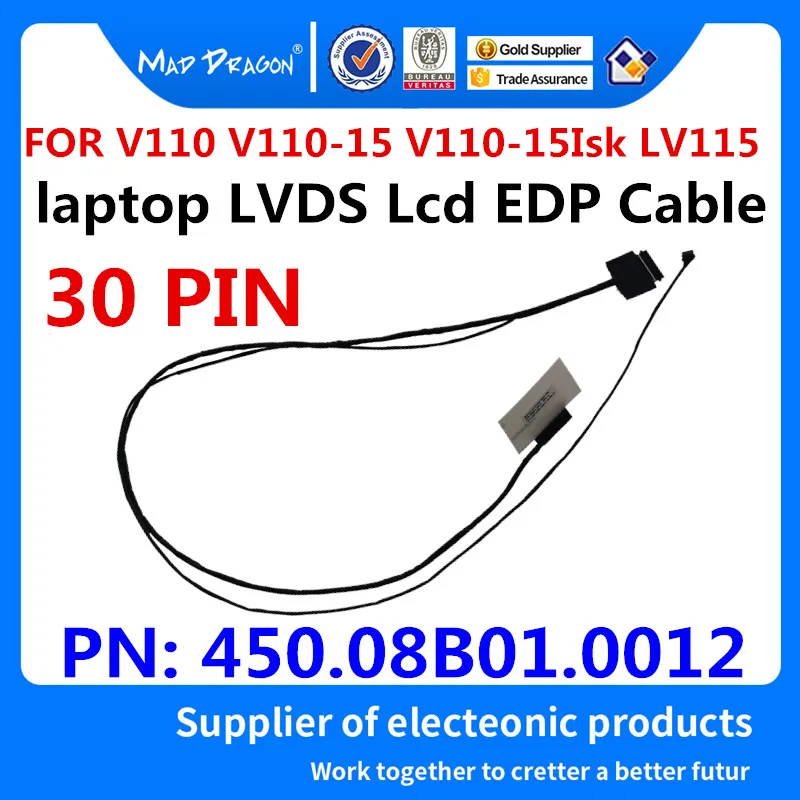 Jaunas 450.08B01.0012 Lenovo V110 V110-15 V110-15Isk LV115 Klēpjdatoru LCD LED LVDS Displejs Lente Kabeļu Video Ekrāna Flex Vadu