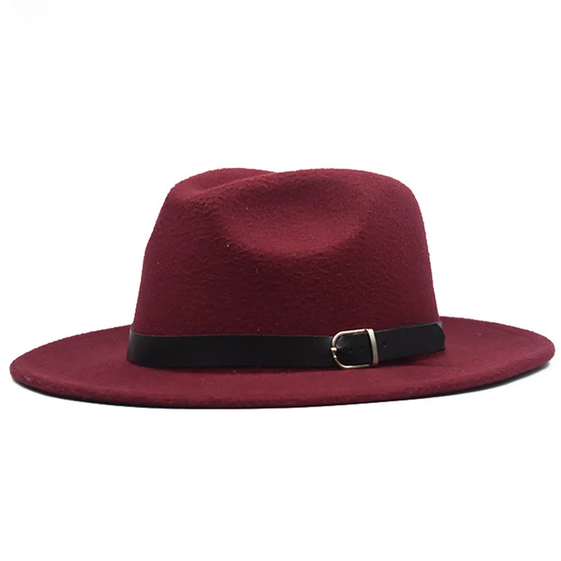 Jaunas Ziemas Modes Vilnas Fedora Cepuri Sievietēm Chapeau Melnās Cepures Vīriešiem vienkārši Platām Malām, Rudenī Sieviešu cepures Modes Top Džeza Klp