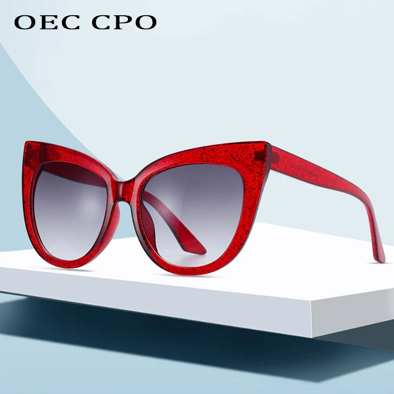 Jaunu Zīmolu Star Stila Luksusa Saulesbrilles Sieviešu Lielgabarīta Cat Eye Saulesbrilles Sieviešu Vintage Kārta Liels Rāmis Āra Sunglass UV400