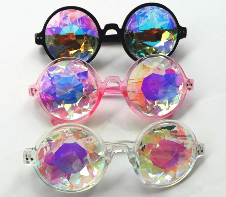 Kaleidoscope Brilles Sieviešu Kārtas Steampunk Brilles Vīriešu Saulesbrilles 2018 Festivāls Dāmas Vīriešu Catwalk Apžilbināt Mākslīgie Dimanti