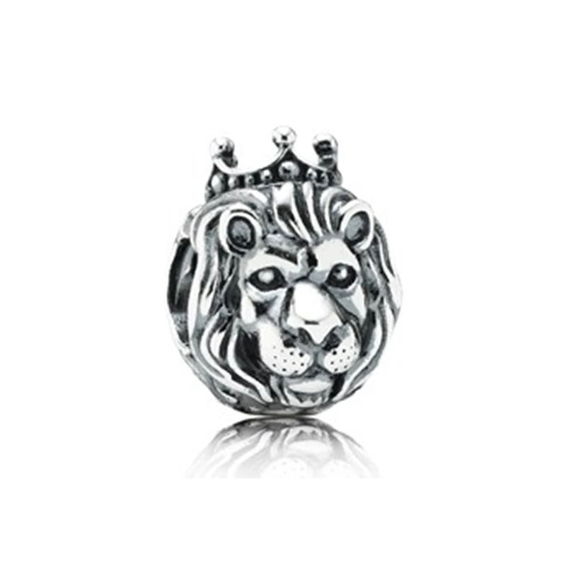 Karstā Pārdošanas 925 Sterling Silver Crown Prince Lauva Piekariņi, Krelles Fit Original Pandora Aproce sievietēm Ziemassvētku Rotaslietu izgatavošana