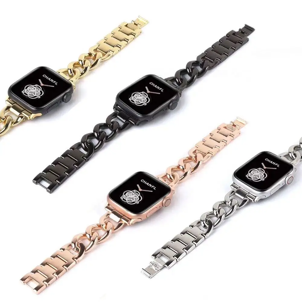 Karstā pārdošanas rokassprādze no nerūsējošā tērauda Apple pulksteņu siksniņas sereis 3 2 1 38 42mm saiti aproce Par iwatch SE 6 5 4 40mm 44mm
