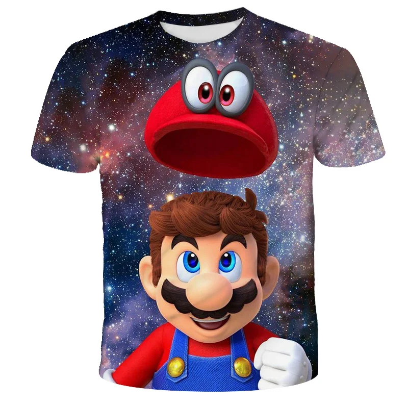 Klasiska Karikatūra Mario 3D T-krekls Jaunu Harajuku stils Klasisks Spēle ar Mario Bros bērniem drēbes Mario Zēnu Drēbes Ielas T-krekls