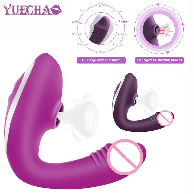 Klitora Nepieredzējis G Spot Vibrators ar Dildo 10 Spēcīgs Režīmi Clit Sūcējs Uzlādējams Klitora Stimulators Seksa Rotaļlietas Sievietēm