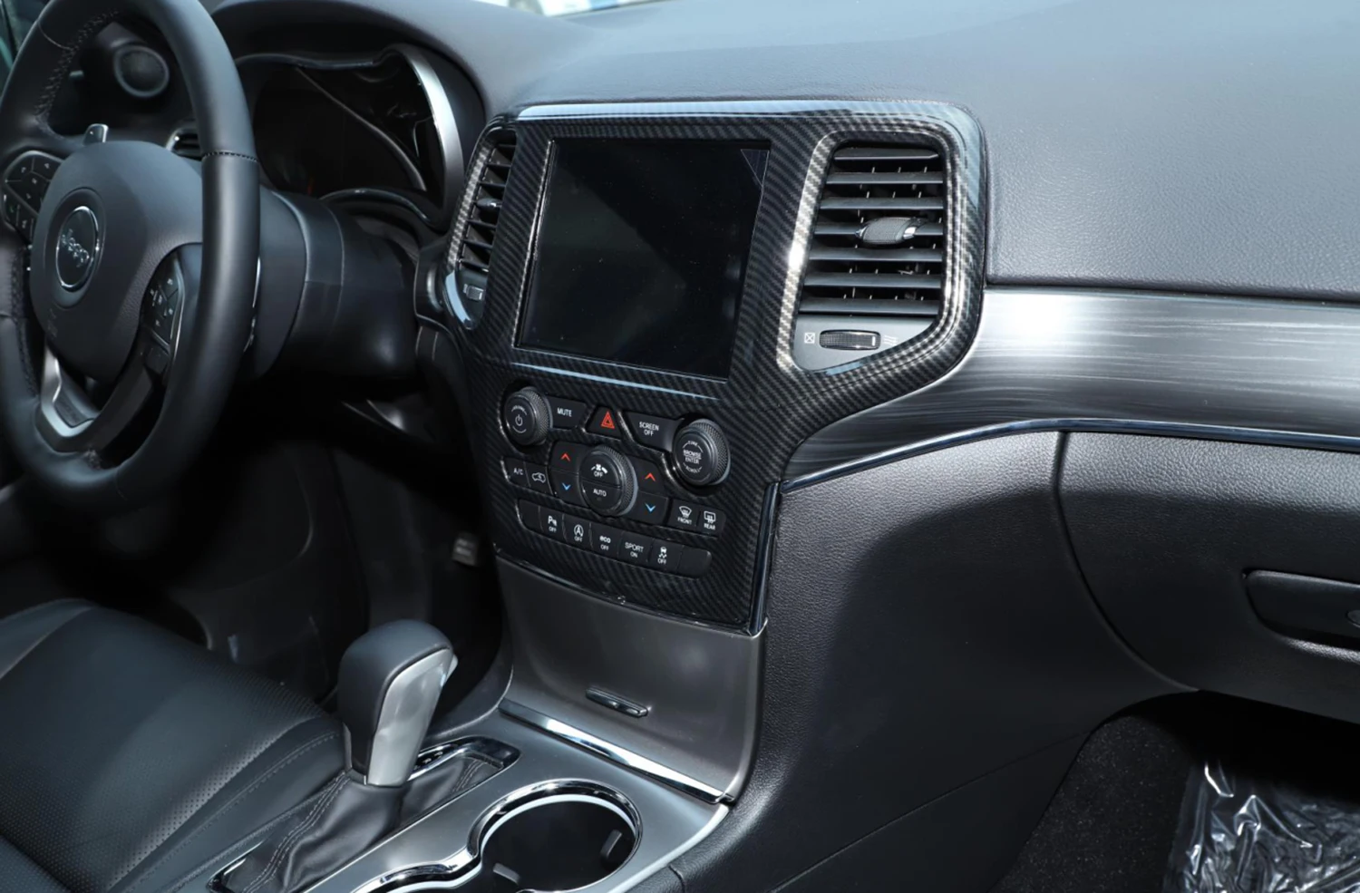 Konsoles GPS Navigācijas Paneļa Apdare Vāka Uzlīme Jeep Grand Cherokee 2019 2020 2021 Auto Piederumi ABS Oglekļa Šķiedras