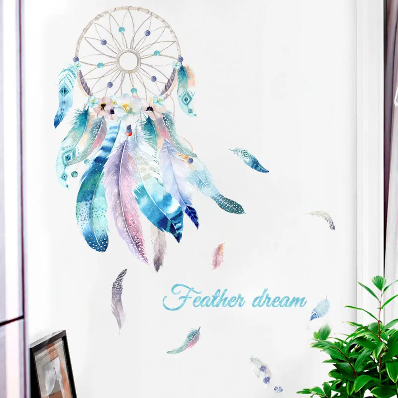 Krāsains Dreamcatcher Sienas Uzlīmes Bērnu istabas Guļamistabas, Dzīvojamā istaba Noņemams Sienas Uzlīmes Vinila Uzlīmes DIY Murals Mājas dekoru