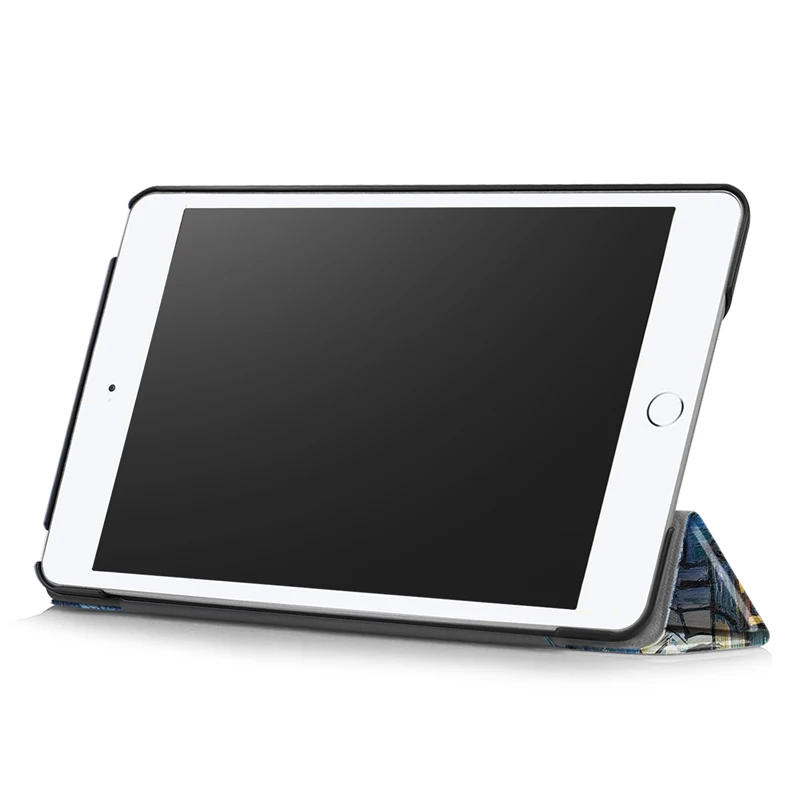 Krāsains, iespiests lietā Par iPad mini4 mini5 2019 7.9 collu Magnētisko Saliekamais Stends Smart PU ādas Vāciņš Aizsardzības Apvalks