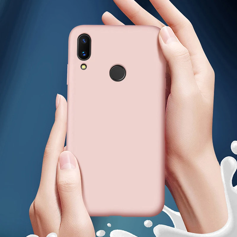 Lietā Par Godu 8X Candy Krāsas Ādas Touch Ietilpst Mīksta TPU Šķidro Silikonu Gadījumos Huawei Honor 8X Honor8X Lietu Vāku Coque