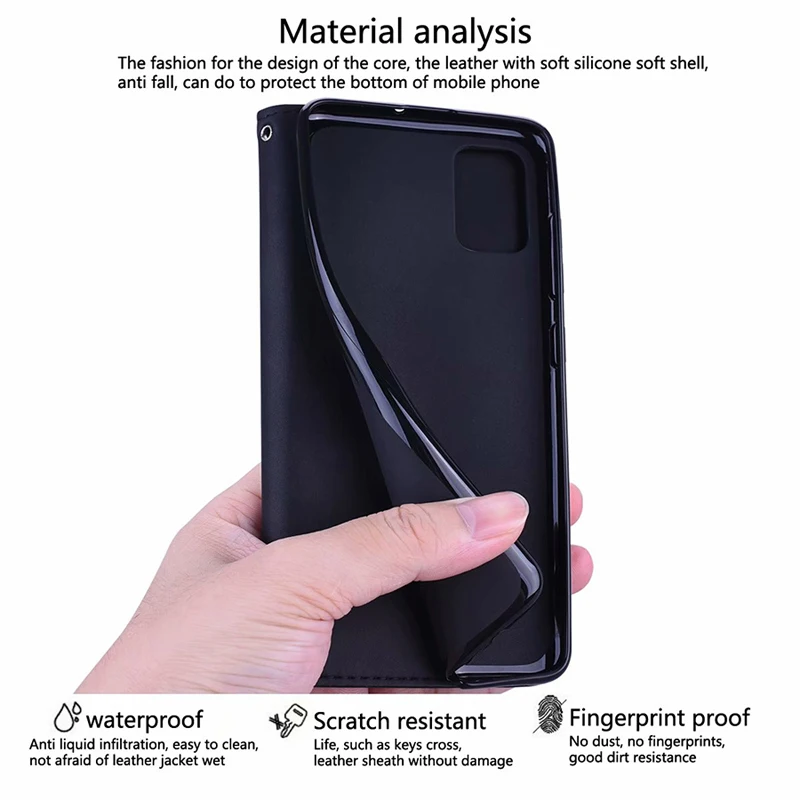 Maks Flip Case For Samsung Galaxy A51 uz Lietu par Samsung 51 A515 SM-515F Magnētisko Ādas Stāvēt Tālrunis Aizsardzības Soma
