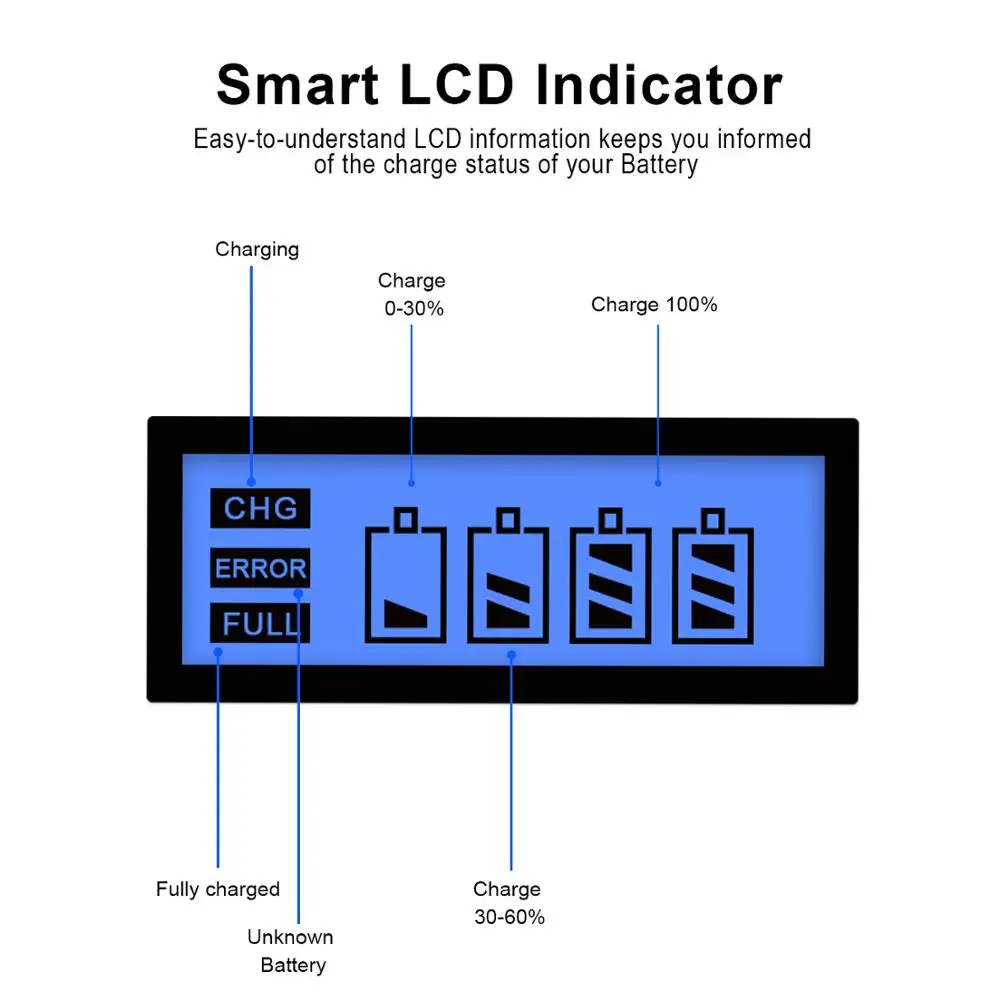 Melasta 4 Slots Smart USB LCD displejs Akumulatora Lādētājs AA/AAA/Ni-MH /Ni-CD Akumulatori bezmaksas piegāde