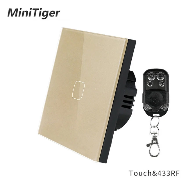 Minitiger ES/UK Standarta 1/2/3 Banda 1 Veids RF433 Tālvadības pulti, Sienas Touch Switch,Smart Mājas Bezvadu Tālvadības Gaismas Slēdzi