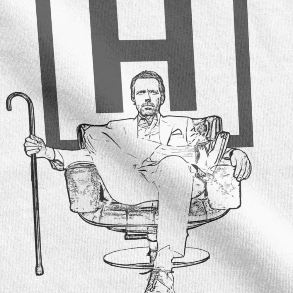 Modes T-Krekli Vīriešu House MD T Krekli Hugh Laurie Klasiskās Drēbes ar Īsām Piedurknēm Apkalpes Kakla Tīras Kokvilnas t-veida Krekls, Puiši, Streetwear