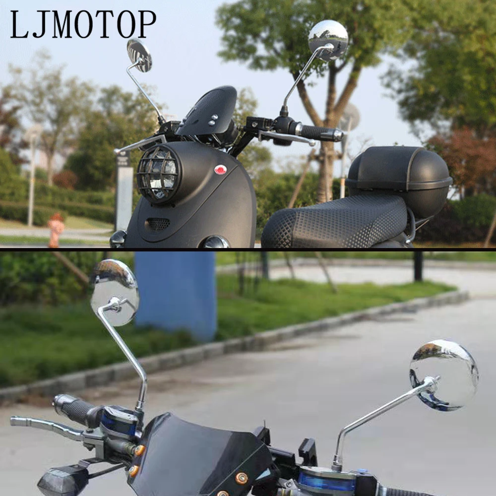 Motocikla Aizmugures Skatu Spogulis 8mm 10mm Sānu Spoguļi Apaļa Sudraba Par Suzuki DR 200 250 DR350 350 DRZ 400 650 DR650