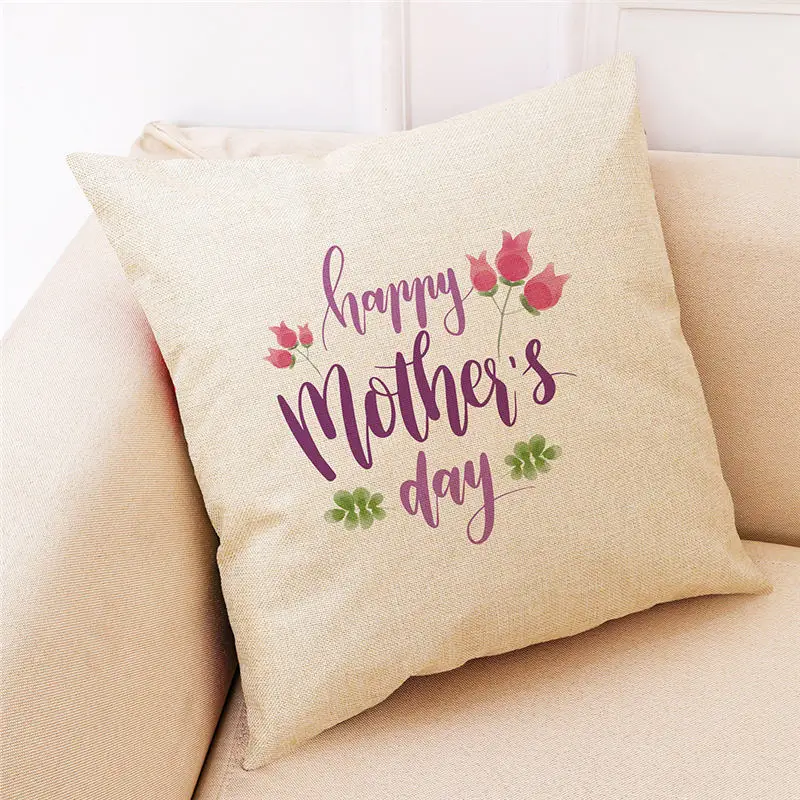Mātes diena ziedu vārdus festivāls spilvens, Dekoratīvās mājas dīvāna spilvena vāka mamma dāvanu rūpnīcas dropshipping pasūtījuma spilvendrānā