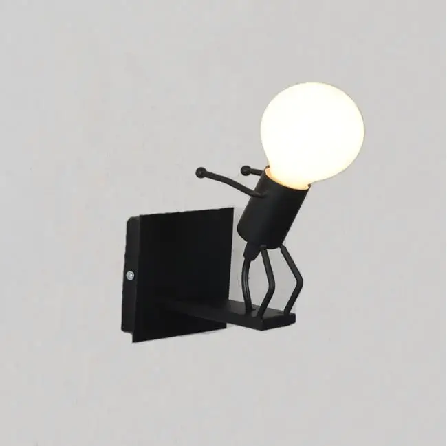 Mūsdienu Karikatūra Lelle Sienas Gaismas Ķermeņi, LED Radošo Uzstādīts Dzelzs Gultas Sconce Lampas Bērniem, Bērnu Istabas, Dzīvojamā Istaba