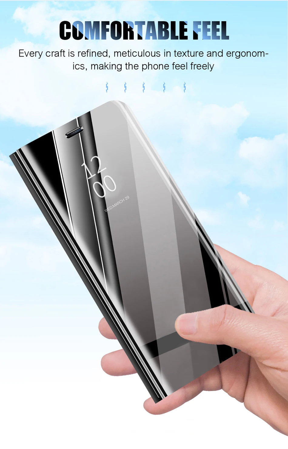New Smart Mirror Gadījumā Huawei P40 P30 P20 Pro Mate 20 10 Lite Nova 5T 7i 3 3i 3e Godu 20 9X Pro 10 Lite 8X Spēlēt