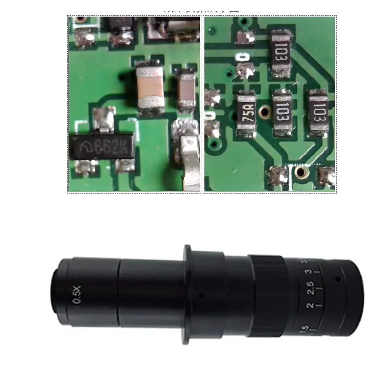 OOTDTY C-mount Objektīvs 120X 180X 300X Zoom X 0.7-4.5 X Palielinājumu USB Nozares Mikroskopu Dropshipping 63HF