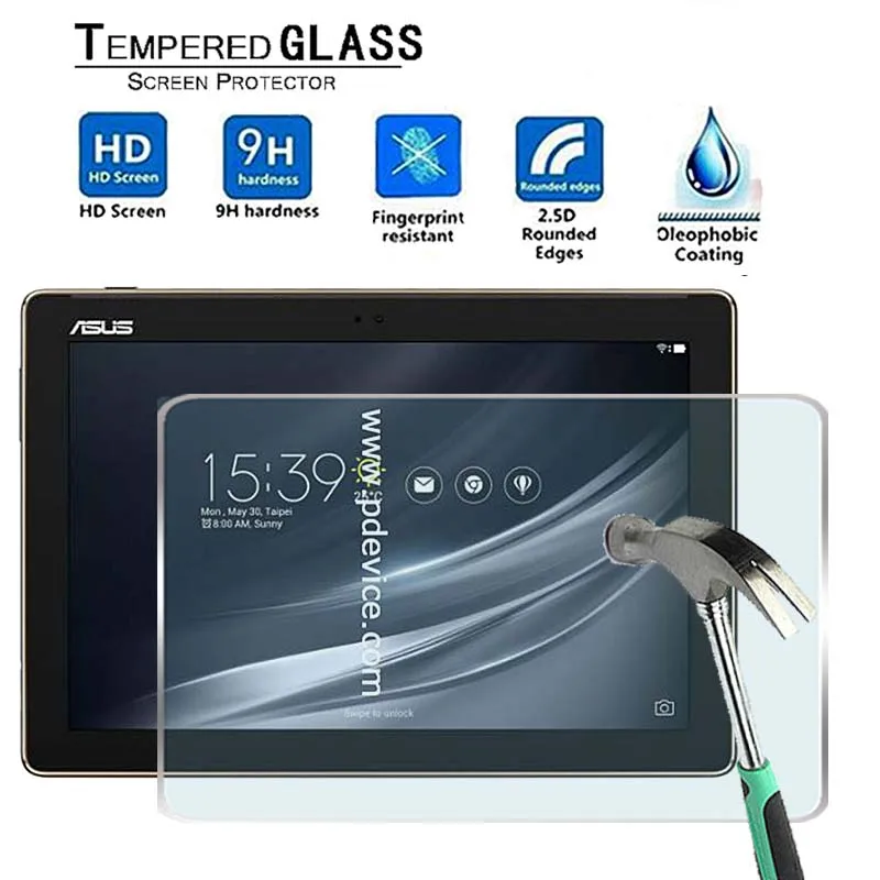 Par Asus ZenPad 10 Z301ML Z301MFL -Premium Tablete 9H Rūdīta Stikla Ekrāna Aizsargs Filmu Aizsargs Aizsargs Vāciņu