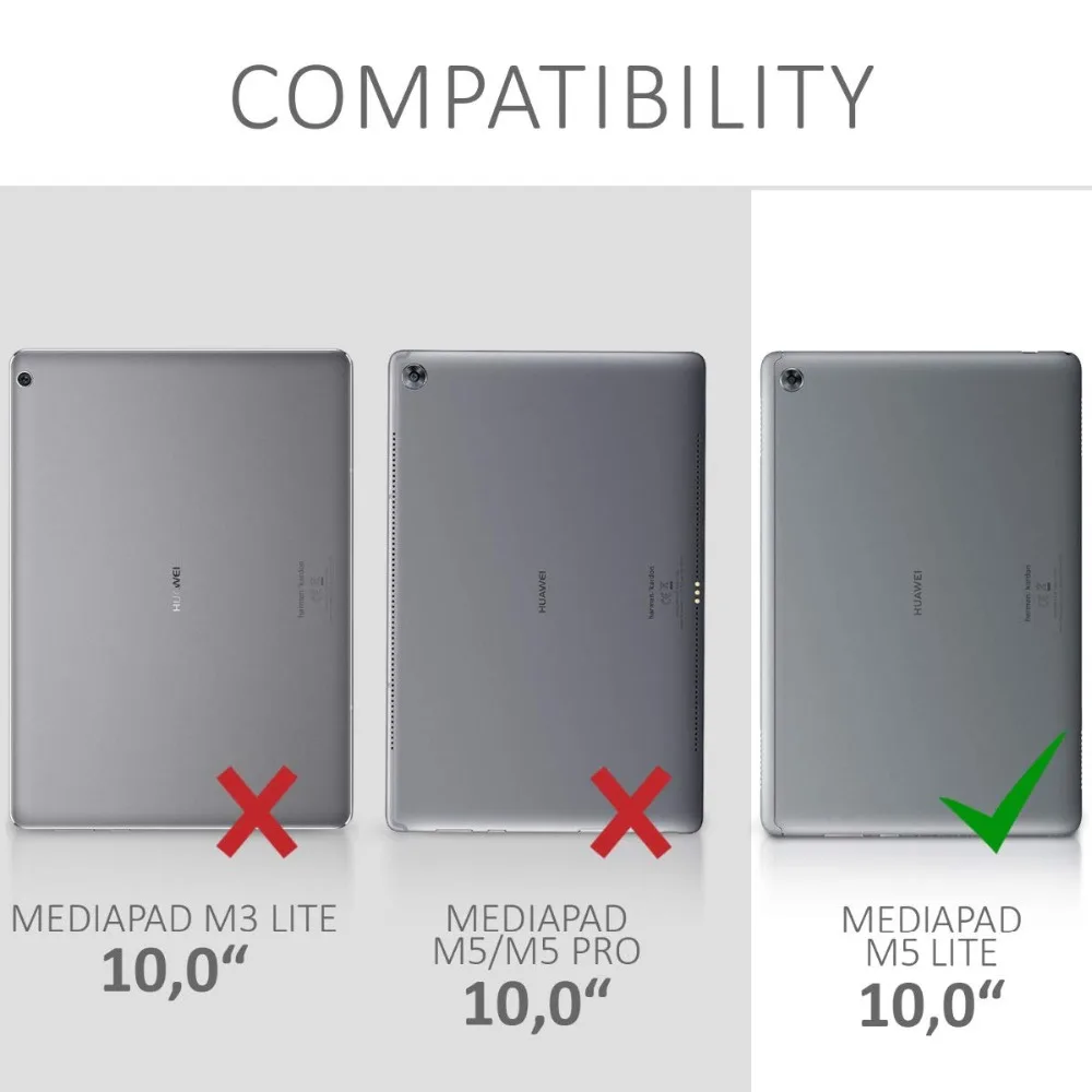 Par Huawei MediaPad M5 lite 10 Lietu Vāku Locīšanas Folio PU Ādas Gadījumā Huawei MediaPad M5 lite 10.1 BAH2-W19/L09/W09 Vāciņu