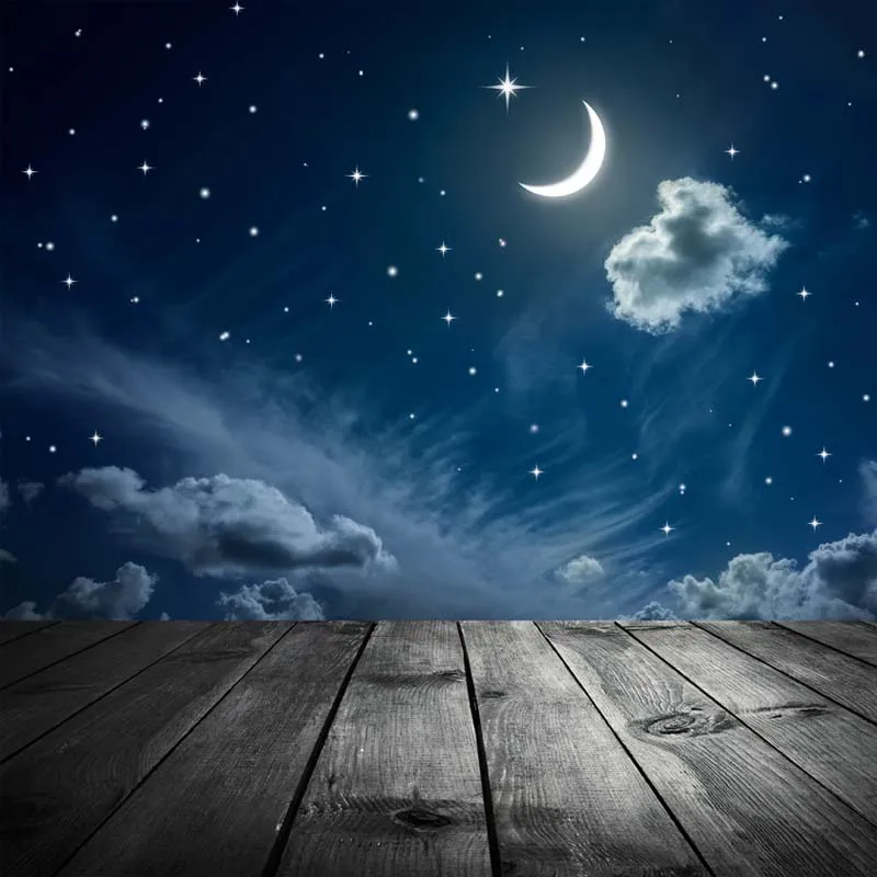 Plānas Vinila fotogrāfija backdrops Pielāgot Jaundzimušajiem Fona, Digitālā Druka nightscape foto fona, Debesis, Mēness, Zvaigznes F-2748