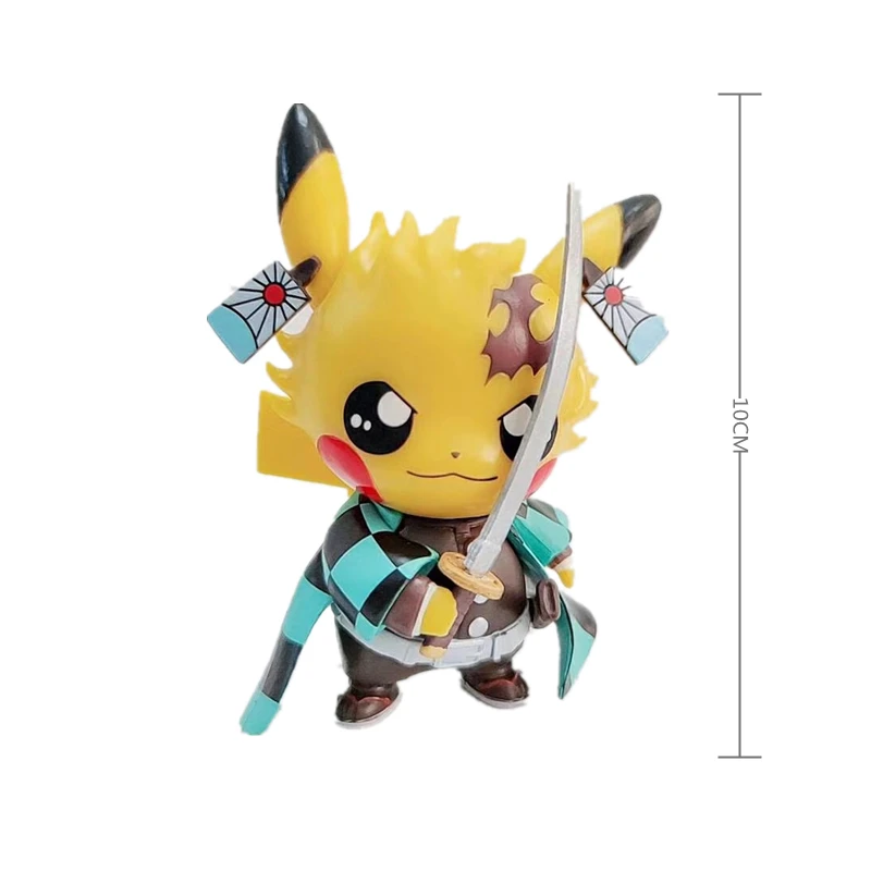 POKEMON Rīcības Attēls Kamado Tanjirou Pikachu Anime Cosplay Rotaļlietas Kabatas Briesmonis Poké Modelis Savākt Apdare, Rotaļlietas Bērniem, Dāvanu