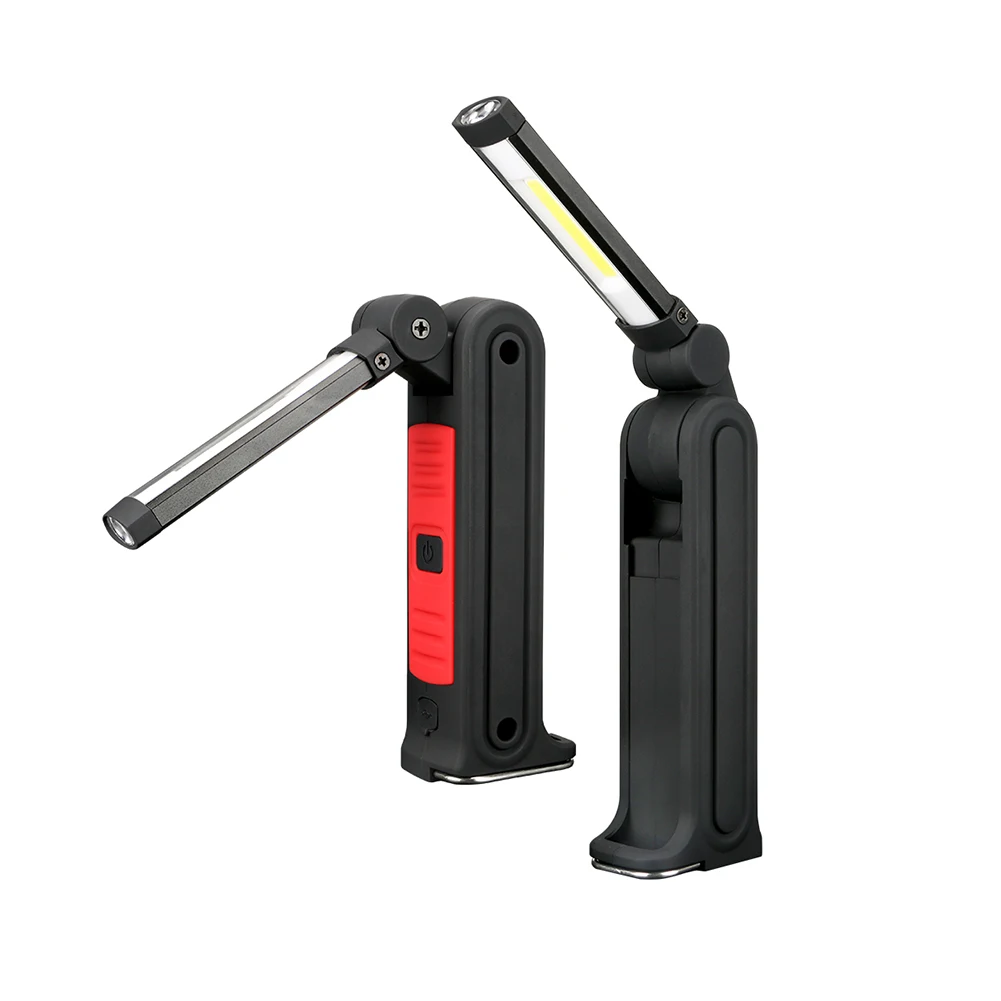 Portatīvo USB Darba Gaisma ar Magnētisko Bāzi LED Inspekcijas Gaismas Salokāms Uzlādējams kabatas Lukturītis Rokas Darba Lukturi