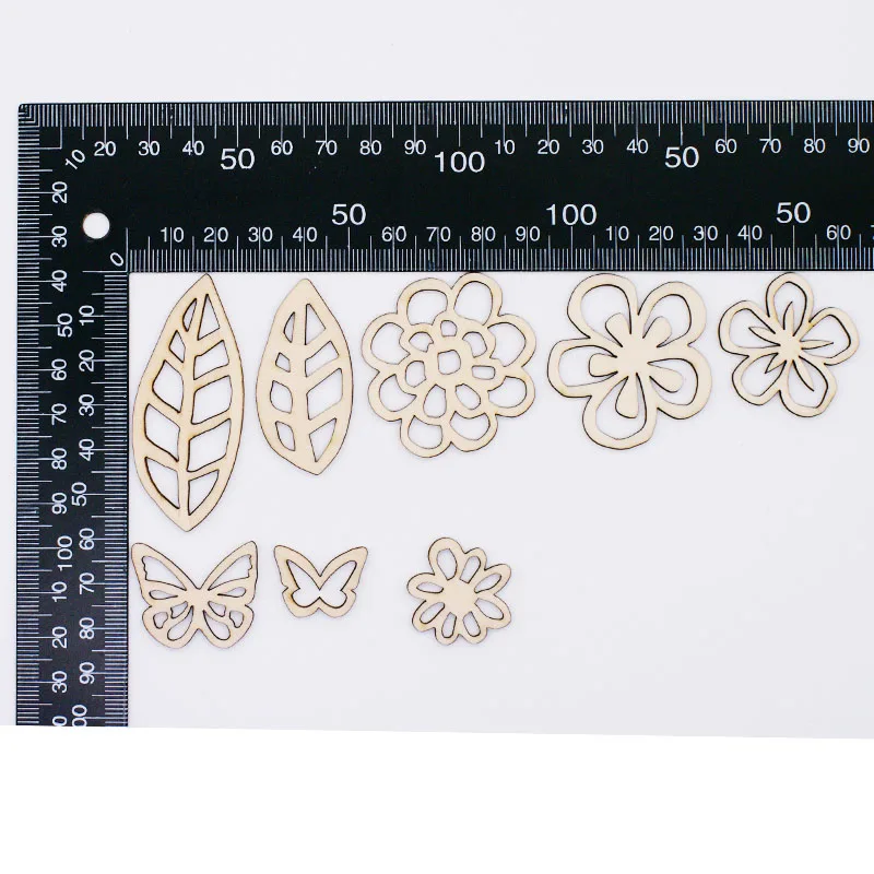 QITAI 33Pcs/daudz Ziediem un lapām, un tauriņi Koka Amatniecības DIY Scrapbooking Izrotājumu Home Decoration accessories WF307