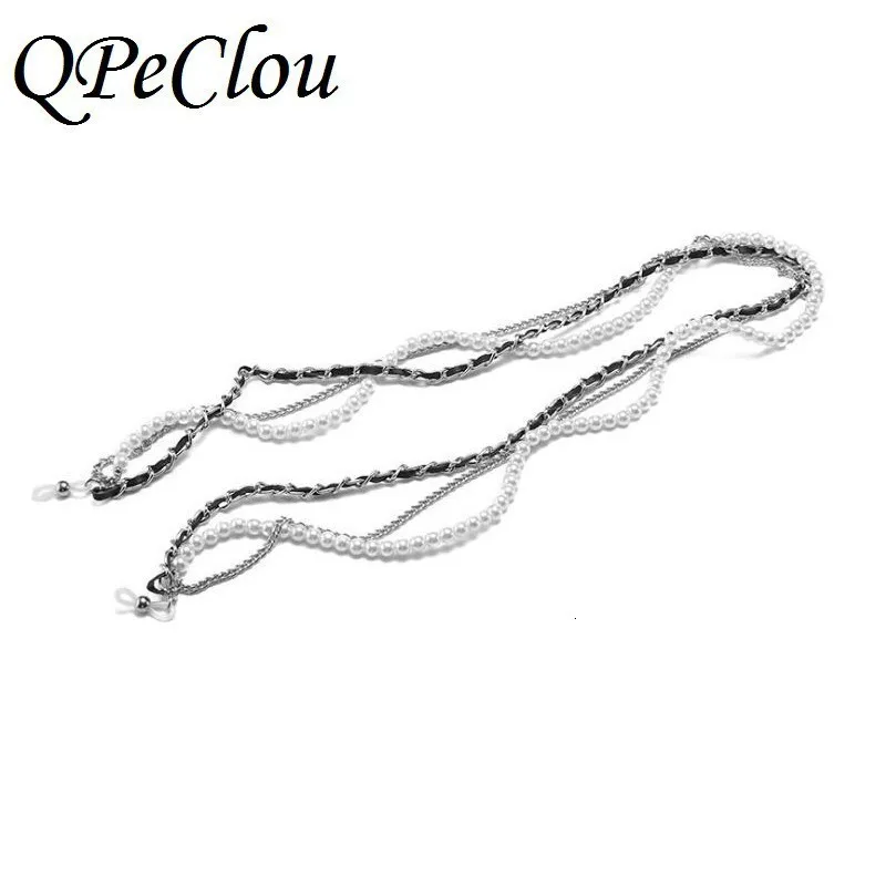 QPeClou 2019 Jaunas, Unikālas Metāla Ķēdes Luksusa Pērles Brilles, Ķēdes Sieviešu Modes Saulesbrilles, Brilles, Ķēdes Piederumi