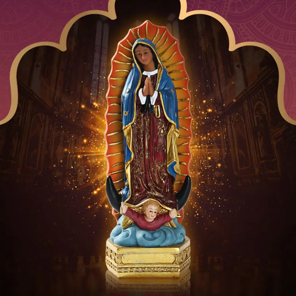 Reti, 8 Collu Our Lady of Guadalupe Jaunavas Marijas Statuja Kristīgās ticības Dāvana Ziemassvētku Darbvirsmas Parādīšana Mājas Dekoru