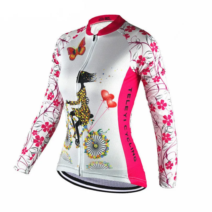Riteņbraukšana jersey Sieviešu Velosipēds jersey long sleeve Sieviešu MTB Top Pro Komandas Ropa Ciclismo Maillot Izjādes Krekli Elpojošs Rozā Blūze