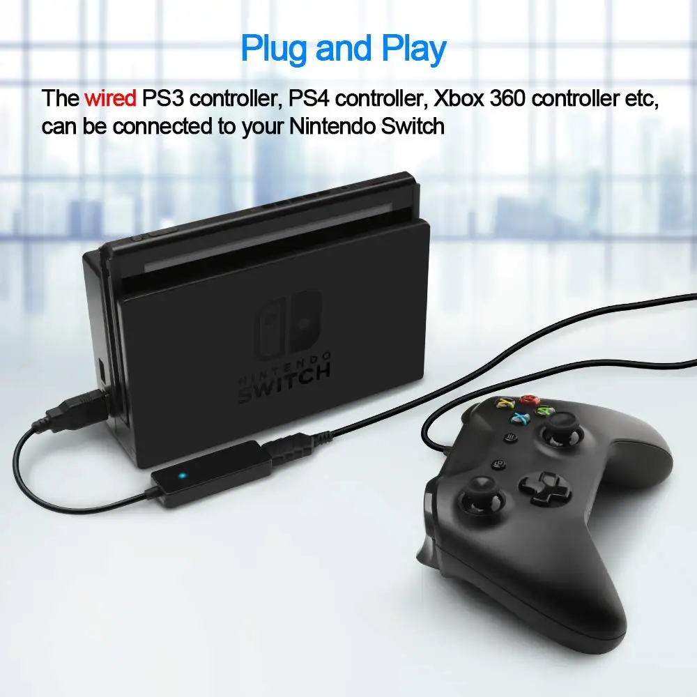 Rocketek Bluetooth Uztvērējs Bezvadu Kontrolieris Adapteris, Nintendo Slēdža Konsoles Pārveidotājs PS3 PS4 vai Xbox One X/S Wii U/Pro