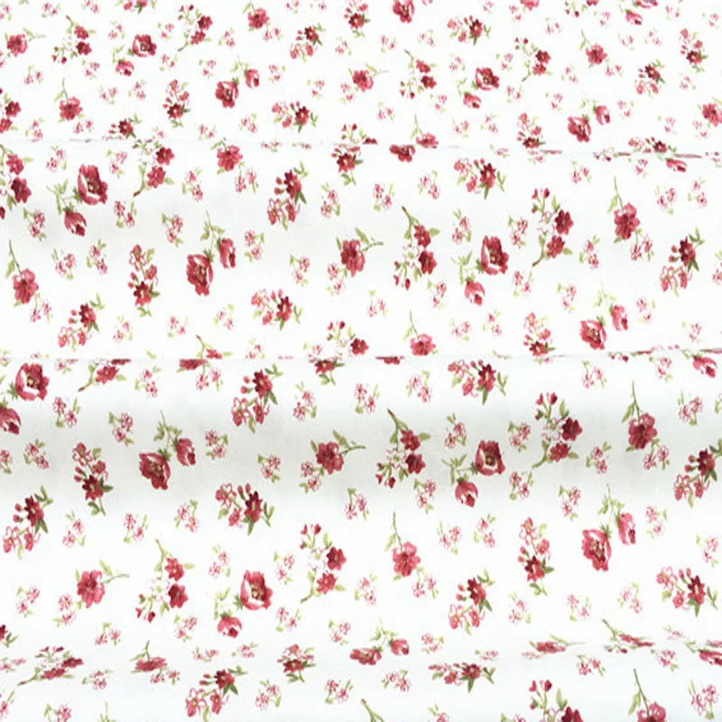 Romantiska Polka Dot Sarkans Zied Rožu Ziedi Apdrukāta Kokvilnas Audumu Ziedu, Audumu DIY Šūšana Gultas Quilting Apģērbi