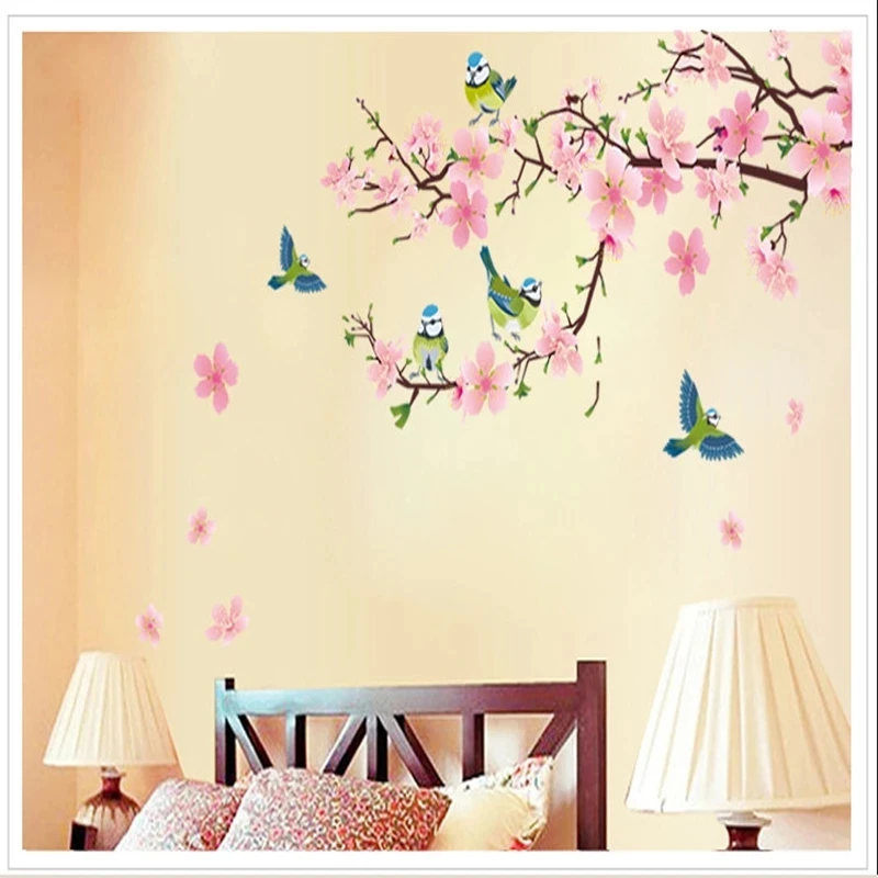 Sakura Sienas Uzlīmes, Dzīvojamā Istaba Bērnu Istabas Guļamistabas Interjeru Estētisko DIY Mākslas Ziedu Koks Tapetes Mājas Bildītes