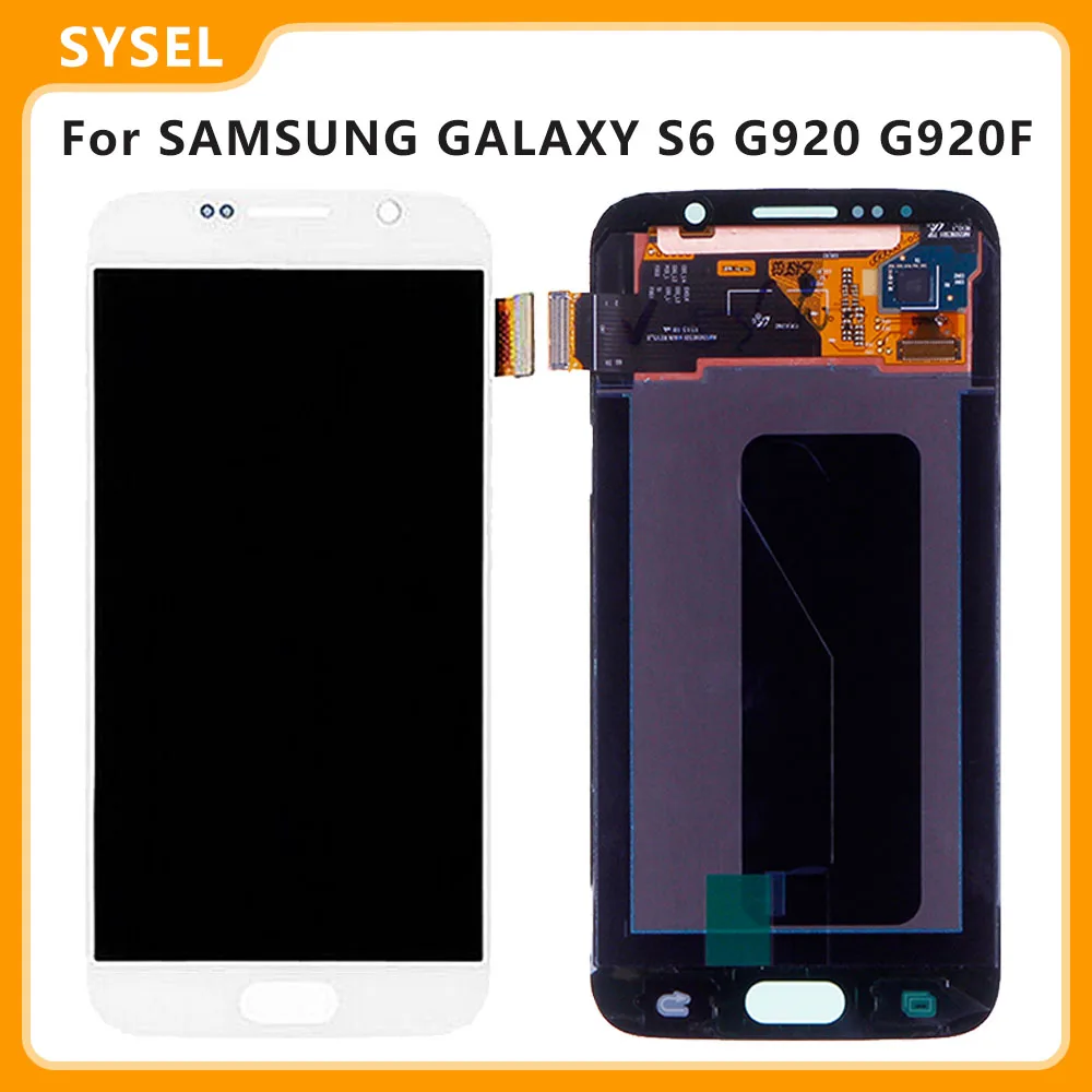 SAMSUNG GALAXY S6 G920 G920F G920FD SM-G920F LCD Ekrānu Digitizer Touch Panelis Stikla Sensora Montāža Rezerves Daļas