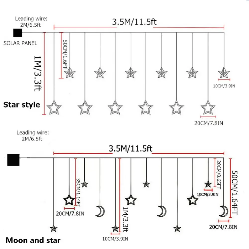 Saules Vainags Āra Saules Dārza Gaismas LED String Gaismas Moon Star Ārpus Ziemassvētku Rotājumi Gaismas Saules Lampas
